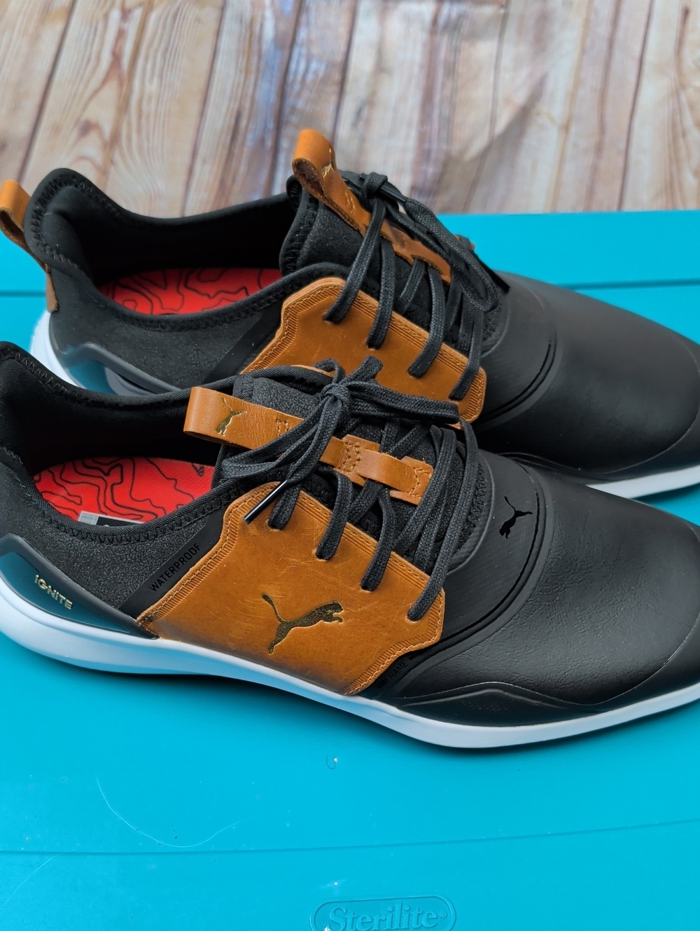 PUMA Ignite Fasten8 Crafted Leather Mens Waterproof Golf Shoes 10.5 Brand New